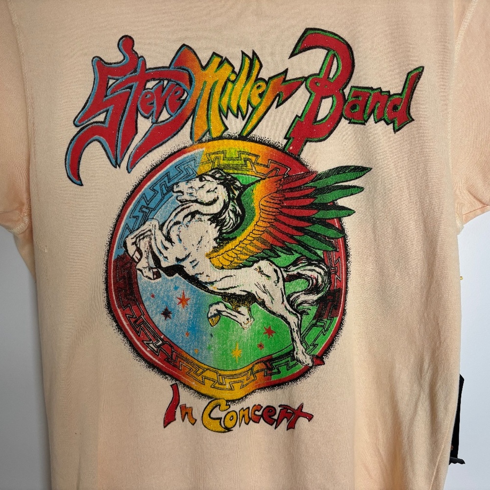 Made Worn Steve Miller Band “In Concert” Sun Bleach Tee NWT Size S